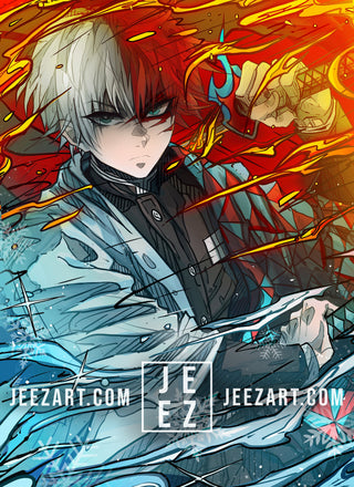 Todoroki as a Demon Slayer Print 🔥❄