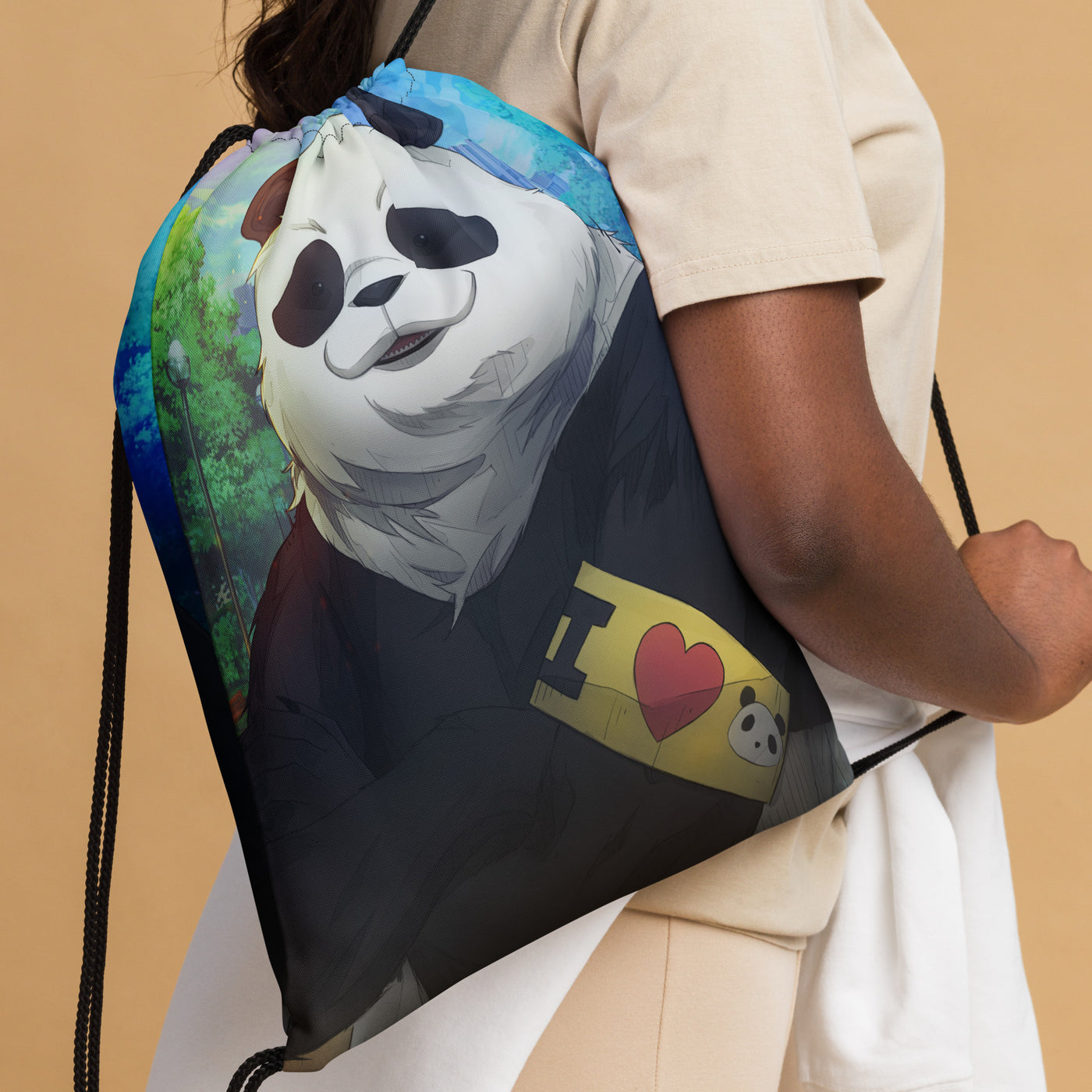 JJK Panda Drawstring Bag