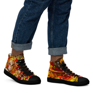 Flame Hashira Rengoku Men’s high top shoes