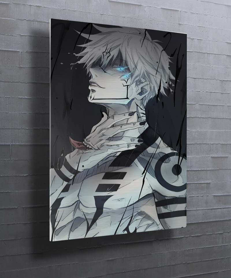 Metal aluminum anime print mockup
