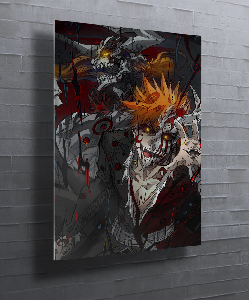 Metal aluminum anime print mockup