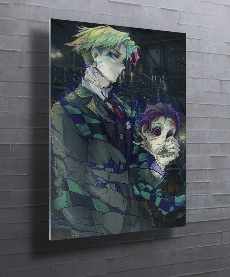 Metal aluminum anime print mockup