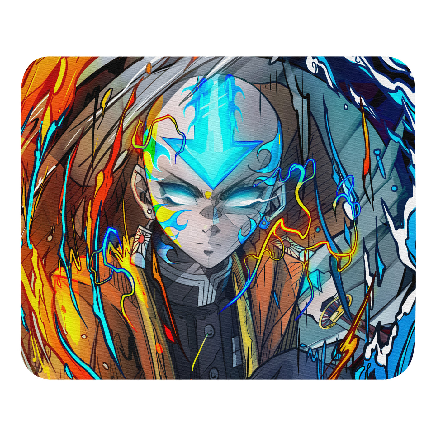 Aang in Demon Slayer Mouse Pad