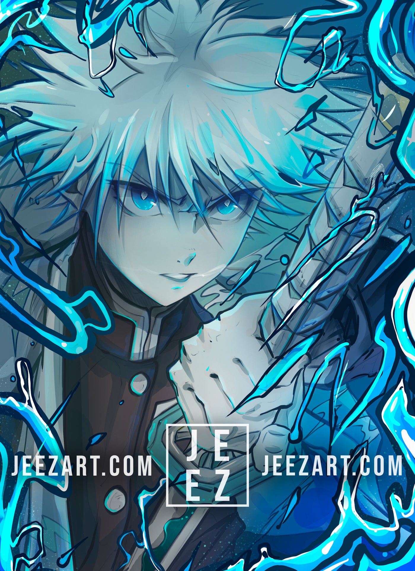 Killua Demon Slayer Print JeezArt
