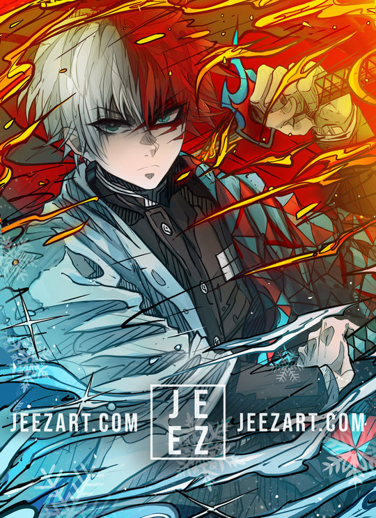 Todoroki as a Demon Slayer Print 🔥❄